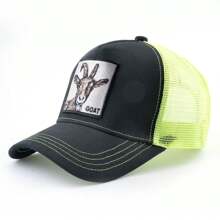 KKISSBAOBEI 1pc Trucker Hat With Embroidered Goat Patch, Suitable For Casual, Sports, Travel Use