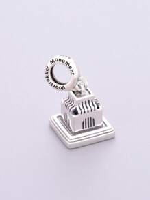HuooNew Einfaches 925 Sterling Silber, Denkmal, DIY Perlenanhänger, Schmuck für Frauen, Silberschmuck, Alltags-Tragen, Geschenkidee