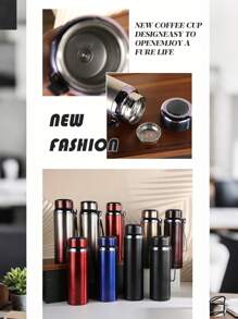 1pc 35OZ Matte Stainless Steel Insulated Leak-Proof Vacuum Water Bottle, Suitable For Car, Daily Use, Travel And Gifts, Durable Portable Latte Coffee Cup, Travel Drinking Cup, Iced Tea Cup, Thermal Flat Bottom Cup, Can Be Purchased Separately With Cup Sleeve