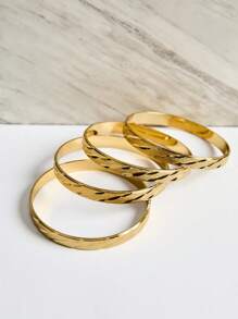 4 piezas de pulseras de lujo de oro y cobre, joyas bohemias para bodas, vacaciones y regalos de Navidad e invierno