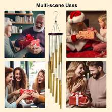 Carillones de viento para exteriores, carillones de viento de la suerte, carillones de viento clásicos, carillones de viento de 12 tubos de aluminio, carillones de viento de 23 pulgadas con melodía, carillones de viento musicales para decoración del hogar, jardines y patios