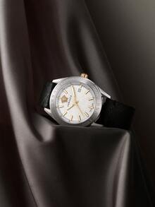 Versace Quartz Watch For Men With Silver Case And Black Strap Male Wrist Watch Business Casual Men's Watch - Black - View 6