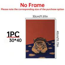 1pc Tiger Print, 70s Poster, Retro Bedroom Decor, Tiger Decor, Mid Century Modern Decor, Tiger Wall Art Bedroom Room Print Art