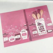 1 pieza Cuaderno/Diario de espiral con recetas "Lick The Spoon" de tapa blanda de 8.5" x 11", cubierta laminada brillante duradera, útiles escolares, de vuelta a la escuela