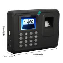 Relojes Checador Máquina Fichar Máquina de Asistencia Biométrica de Huella Dactilar en Español Pantalla LCD de 2.4 Pulgadas Relojes para Fichar con Capacidad de 1000 Huellas Dactilares - Negro - Ver 3