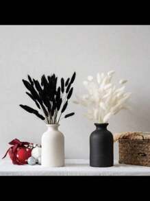 60pcs White Natural Pampas Grass Decor Rabbit Tail Dried Flowers Boho Style Home Decoration, Pampas Grass Room Decor, Valentine's Day, Gift Gifts Birthday Graduation,Fall Decor,Autumn
