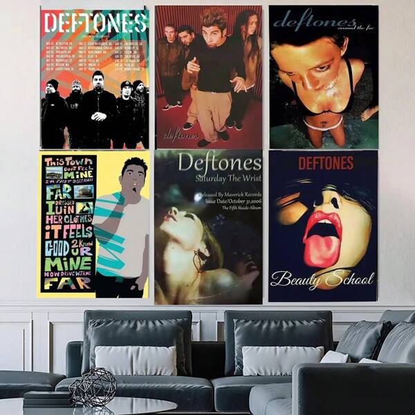 Pop Rock Band Poster Music Album Around The Fur Poster Aesthetic For Wall Art Mural Room Decor Retro Home Decoration