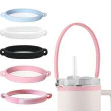 1 chiếc, Vòng silicon đựng bình nước di động, Dây đeo bình nước bằng silicon, Dây đeo bình nước có dây silicon, Phụ kiện tay cầm bình nước, Phù hợp với hầu hết các phụ kiện cốc 8-40oz - Nhiều màu - Xem 12