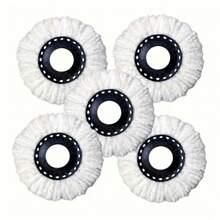 8/6/5/3/1pcs Pack Rotating Mop Replacement Heads, With Super Fine Fiber And Machine Washable Features, Compatible With Round Cyclone Rotating Mop, Standard Round Cleaning Replacement Heads, Easy Replacement, Household Cleaning Hygiene, Can Make Floors Mirror Smooth, Remove Grease, Dust, Household Essential Super Fine Fiber Rotating Mop Replacement Heads, Compatible With Round Cyclone Magic Mop, Universal Standard Round Cleaning Replacement Set