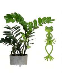 3pcs Creative Frog Plant Stand, Fun Green Frog Plant Holder, Frog Fixed Plant Rack Frog Support Frame, Vine Vertical Climbing Assisted Growth Clip, Suitable For Gardening/Potted Plants/Plant Decoration