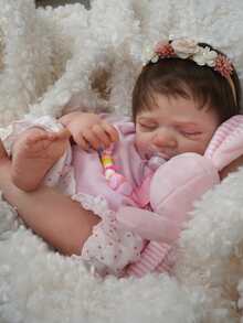Brastoy Original Realistic Reborn Baby Doll 48cm Silicone Accessory Kit Clothes Set Pacifier Bottle And Plush Toy - 彩色 - 查看 10