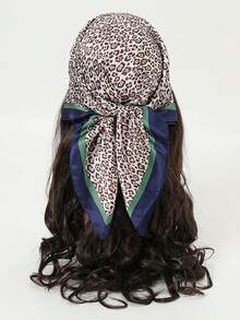 1 pièce Bandana en satin avec imprimé léopard et rayé - multicolore - Voir 5