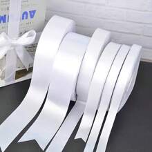 1 Roll Of 22 Meters, White Packaging Ribbon Bow, Colored Ribbon, Polyester Ribbon, Gift Box Silk Ribbon, Jacquard Ribbon