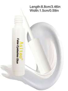 Asiteo 1支5毫升白色睫毛胶，化妆用仿貂毛睫毛胶，速干防水持久睫毛胶