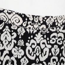 ZEVITY Women's Allover Print Elastic Waist Fashion Skirt Pants
