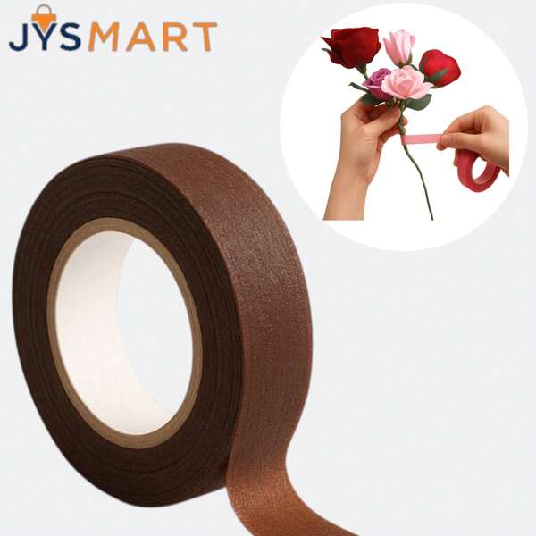 3 Rolls Brown Color Floral Stem Wrap Tape, Artificial Flower Bouquet DIY Decor Garden Art