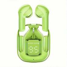 MEIYIXING DIGITAL TECHNOLOGY MEIYIXING Transparent TWS Wireless Earbuds, With LED Power Display Screen, Sports And Exercise In-Ear Headphones, Volume Control, Compatible With Smartphones, Capacitive Microphone, High-Quality Music, 200mAh Long Battery Life, Single-Play Duration Up To 2-5 Hours