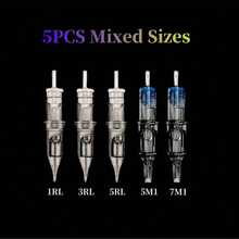 20pcs Mixed Size Round Disposable Tattoo Needles - 1rl, 3rl, 5rl, 7rl, 9rl, 3rs, 5rs, 7rs, 5m1, 7m1, Tattoo Supplies, Tattoo Kit