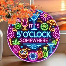 20.32cm X 20.32cm Vintage Metal Signage Plate, Retro Wall Decor, Engraved USA Shape Design, Suitable For Indoor/Outdoor, Farm, Restaurant, Garden, Bar, Cafe, Gym - Retro Neon-Style Design