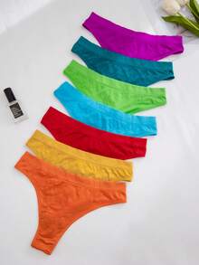 7pcs/Set Women Sexy High Waist Seamless Leopard Print Thong Panties - Multicolor - View 4