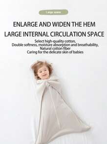 1 sac de dormit pentru bebeluși din bumbac pur, pătură de spital pentru nou-născuți, înfășat respirabil pentru toate anotimpurile, anti-tresare