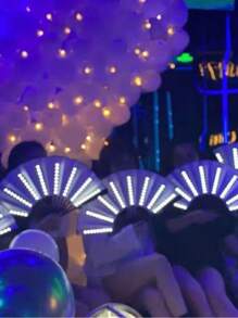 LED Lighted Fan; Multi-Color Chinese Handheld Folding Fan; Birthday Party Dance Gift; Wedding Night Bar Club Fluorescent Prop