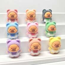 1PC/5PCS Flocked Capybara Car Ornament, Mini Car Ornament, Adorable Cartoon 1PC/5PCS Capybara Decoration, Random Color Capybara, Adorable Handmade Car Decoration, Perfect For Car Ornaments, Desktop Decorations, Party Gifts, And Holiday Presents(Buy 5PCS, Get Free Seamless Adhesive)