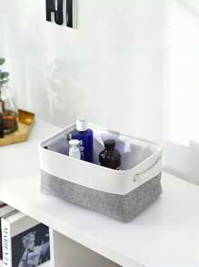 Storage Basket - Fabric Cube Organizer Basket For Bookshelf, Closet, Home Decor, Gift, Small Items, School Supplies, Misc Storage, Gray Medium Size