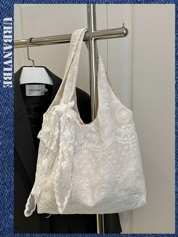 2025 New National Style Embroidered Elegant Casual Lady Tote Bag, Shoulder Handbag With Large Capacity For Work