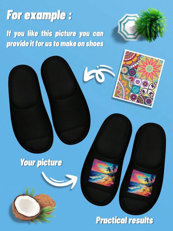 Unisex's Custom Photo Slides, Customized Personalized Photo Sandals For Men And Women, Ultra-Soft Sole, Comfortable, Non-Slip, Durable For Indoor And Outdoor, Beach And Home, Customized Gift For Mom/Dad/Her/Him/Girlfriend/Boyfriend/Wife/Husband/Friend