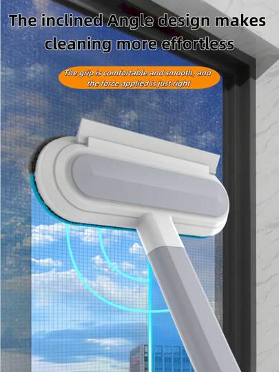 1pc Multi-Functional Window Brush - No-Remove Cleaning Home Glass Cleaning Tool For Both Dry And Wet Surfaces. Cat Hair Removal. One Wipe And It's Clean. With A Scraper. Wide Coverage. Easy To Clean. Can Scrape And Wipe. Multi-Purpose. Suitable For Various Surfaces