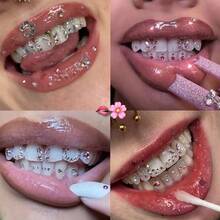 44pcs Colorful Butterfly & Round Crystal Diamante Teeth Accessories, Y2K Cute Super Shiny Imitation Rhinestone Gems Dental Jewelry Kit, For Daily, Party, Holiday, Unisex