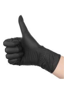 4/20/50/100pcs Disposable Nitrile Gloves, Durable Elastic Multi-Purpose Household Cleaning Shield, Waterproof For Kitchen, Tattoo, Hair Dye, Salon, Pet Care (Black) - Powder-Free, Waterproof, Ambidextrous - Black - View 15