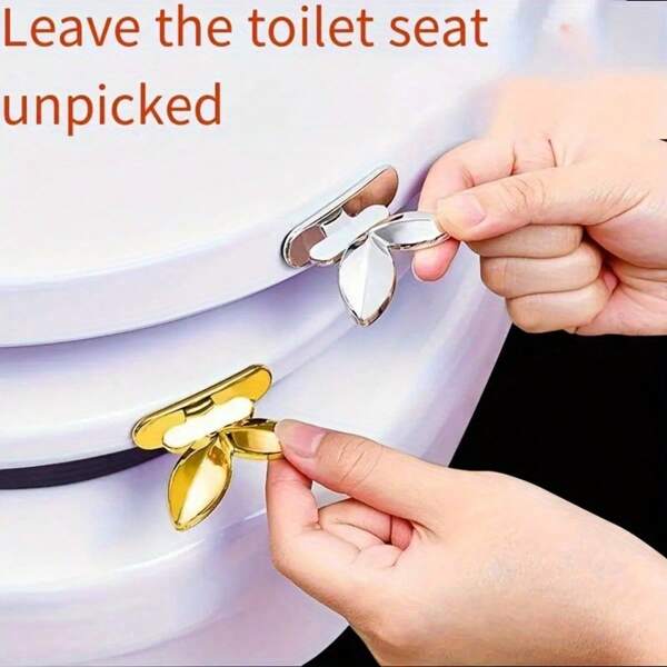 2 Pieces Toilet Lid Lifter, Reducing Contact With The Toilet Lid Handle, Hygienic Adhesive, Toilet Lid Handle Hook, Bathroom Supplies, Toilet Lid Handle Not Dirty, Toilet Toilet Paste Handle Lifter
