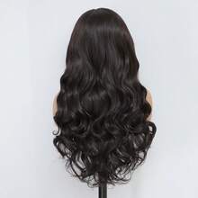 Body Wave Wig 13X6 Transparent Lace Front Wig Synthetic Hair Wig With Baby Hair For Women 26 Inch 1B Color Synthetic Heat-Resistant Ideal For Daily Wear - màu đen - Xem 4