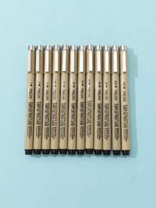 12pcs Fine Liner Pens, Sketch Pens For Drawing And Drafting, Archival Quality Black Ink Pens For Writing, Drawing Or Bullet Journaling - Variety Of Tip Sizes - 12 Packs 003-3-BR, Office & School Supplies School Supplies,Back To School