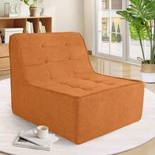 Boneless Sofa Lazy Sofa W/High-Density One-Piece Sponge Filling Ergonomic Dseign - 橘色 - 查看 8