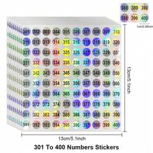 10 peças/conjunto de adesivos holográficos redondos refletivos de 1 a 1000 números, adesivos de rótulos para frascos de esmalte, marcadores autoadesivos para decoração faça você mesmo, materiais escolares, volta às aulas