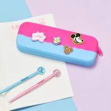 Miniso Disney Mickey Food Series Cute Dotted Pencil Case, Multifunction Stationery Storage, Fun Dotted Design, Suitable For Students' Daily Use Or As A Gift (1 PC), Pencil Pouch, School Bag