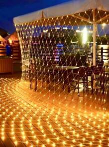 1 Peça Luzes de Rede Solar 96/192 LEDs, IP65 Impermeável Fio de Cobre 8 Modos Luzes Solares de Fada para Jardim, Pátio, Árvore, Festa de Natal, Casamento, Ação de Graças, Decoração de Pátio, Tiras de LED Solares de Fada, Luzes de Fada Solares Frescas de Jardim