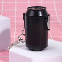 1 przenośna popielniczka z metalowym materiałem w kształcie puszki, konstrukcja typu flip, wyposażona w brelok, łatwa do przenoszenia, odpowiednia do użytku na zewnątrz w domu i samochodzie, popielniczka na prezent