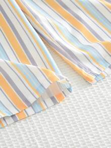 2件套女童休闲条纹背心和长裤套装，夏季 - 黃色 - 查看 7