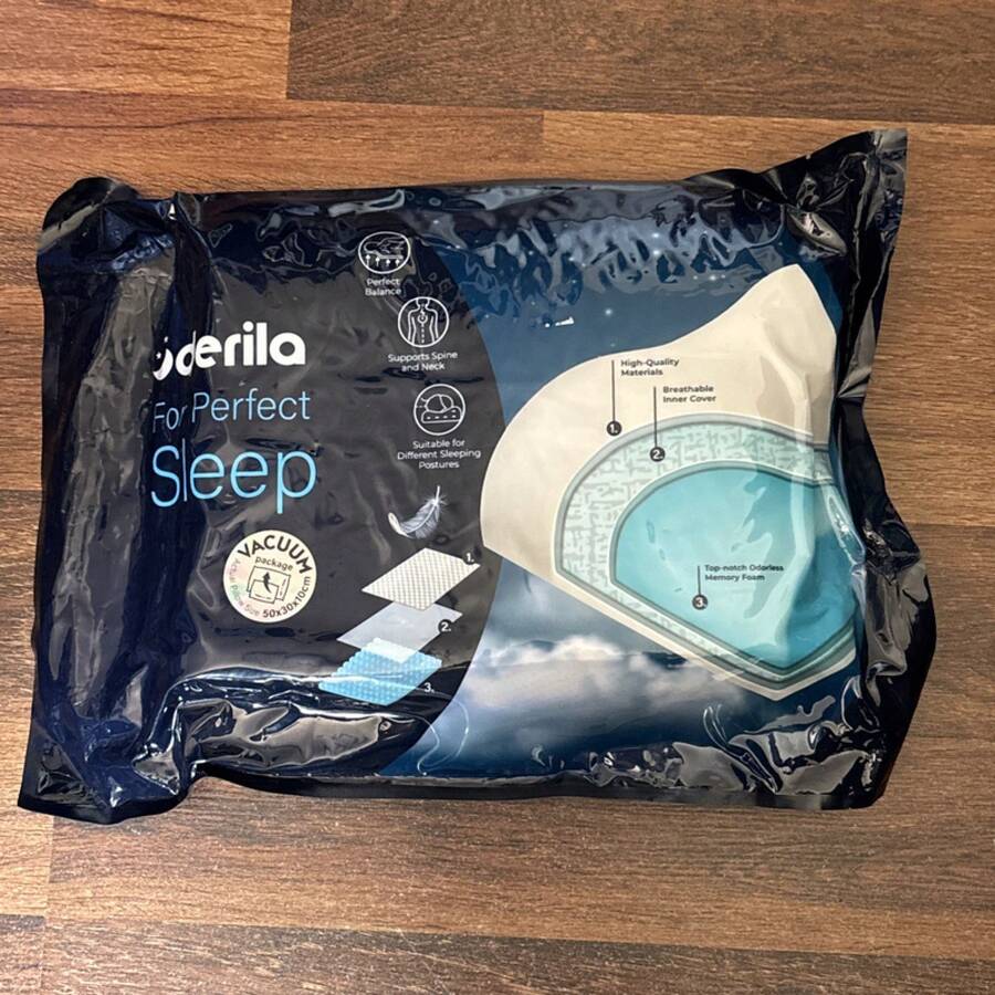 Derila Memory Foam Pillow Spine & Neck Support 50x30x10 Breathable Inner Cover - 1 - Xem 1