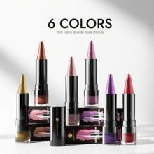 YOUNG VISION 1 pieza Lápiz labial de punta afilada con perlas y brillo, de larga duración y resistente a las manchas, lápiz labial de perlas multiusos, lápiz para labios y sombra de ojos