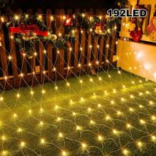 1 Peça Luzes de Rede Solar 96/192 LEDs, IP65 Impermeável Fio de Cobre 8 Modos Luzes Solares de Fada para Jardim, Pátio, Árvore, Festa de Natal, Casamento, Ação de Graças, Decoração de Pátio, Tiras de LED Solares de Fada, Luzes de Fada Solares Frescas de Jardim