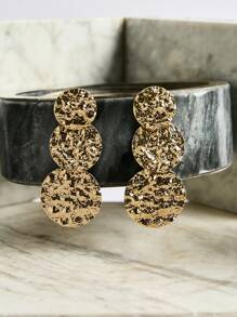 Pendientes de gota redondos con textura de metal para mujer
