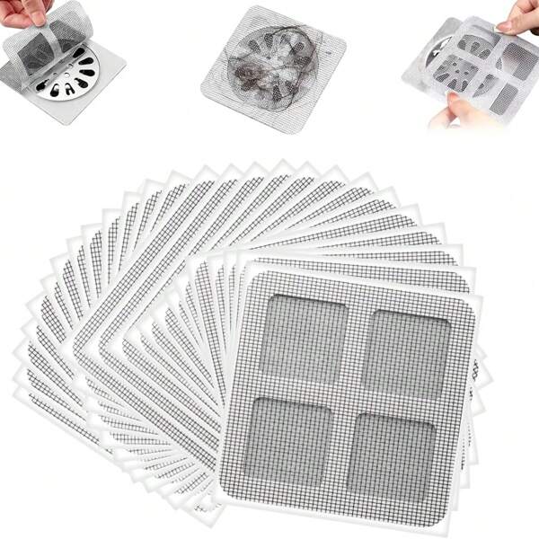 10-100pcs Disposable Drain Covers, Insect-Proof & Self-Adhesive, Bathroom Hair Filter, Sink Drain Strainer, Kitchen Clog Prevention, Versatile Home Helper Back To School
