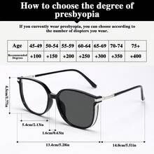 1pc Classic Photochromic Reading Glasses With Sparkling Decorative Frames On Sides, Quality Metal Hinges, Fashionable & Age-Reducing For Women - Ash - View 5