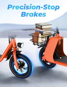 WIND HORSE 12.5" Electric Scooter With Basket For 12+ Ages, 20 Miles Range, Up To 15.5 MPH, Dual Disc Brakes, 265LBS Max Load,  672W Peak Motor Foldable Electric Scooter For Adults Commuting Shopping