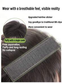 女士分发假发，蓬松真发，轻盈，无缝，隐形，头发生长，遮盖白发，假刘海